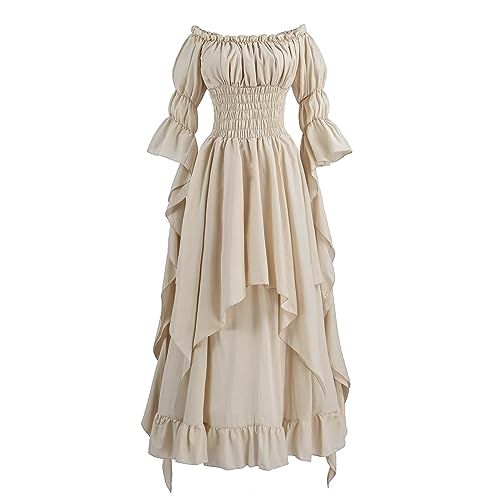 Renaissance Dress Women Medieval Costume Victorian Dresses Peasant Gothic Fairy Witch Wedding Under Dress