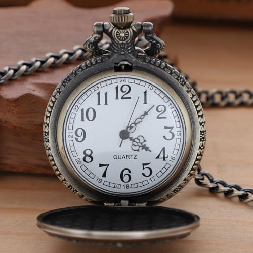 Animal Patch Pocket Watch, Carved Animal Design Patch Pocket Watch for