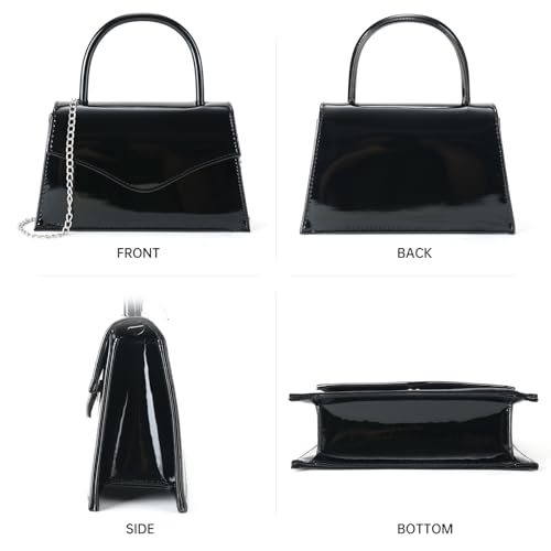 Patent Leather Top-Handle Evening Clutch