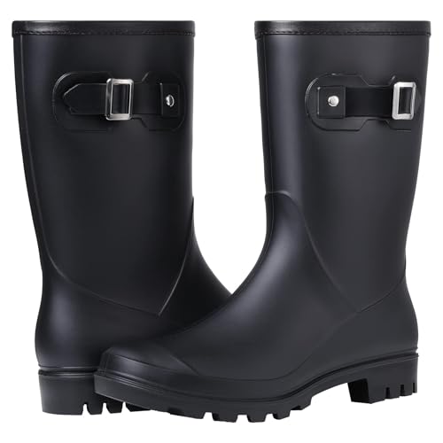 Mid Calf Rain Boots Waterproof Shoes