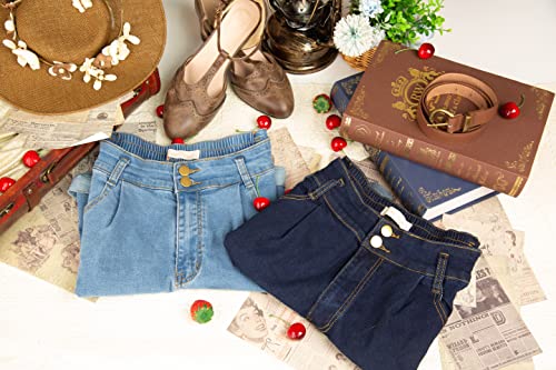 High-Waisted Wide-Leg Denim Shorts with Pockets