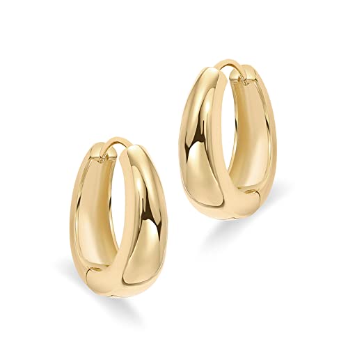 PAVOI Gold Hoop Earrings for Women, 14K Gold Plated Small Chunky Hoops