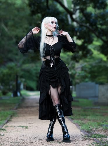 Scarlet Darkness Women Renaissance Pirate Skirt High-Low Whimsical Clothes
