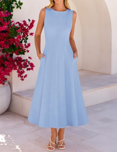 MEROKEETY Women's Semi Formal Cocktail Wedding Guest A Line Maxi Dresses