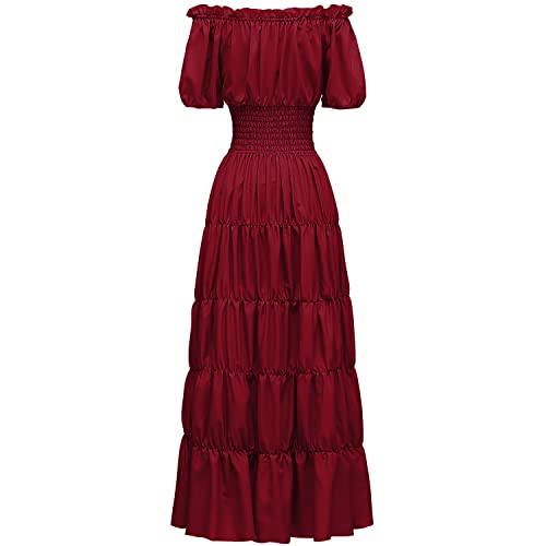 Abaowedding Renaissance Women Medieval Chemise Dress Pirate Peasant Top Irish Under Dress
