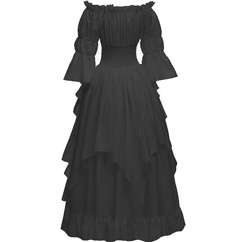 Women's Gothic Witch Dress Medieval Renaissance Costume Victorian Dress