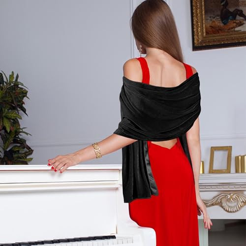 Wehhbtye Velvet Shawl and Wraps, Women's Scarves Wrap for Evening Dress, Elegant Lady Style Shawl Wraps for Dress Accessories