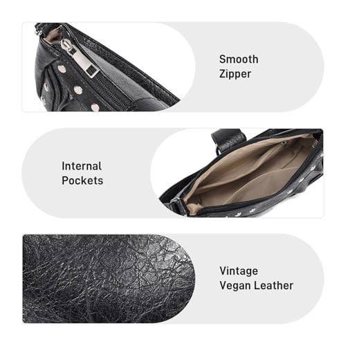 Y2K Small Shoulder Purse — Vintage Studded Goth Grunge