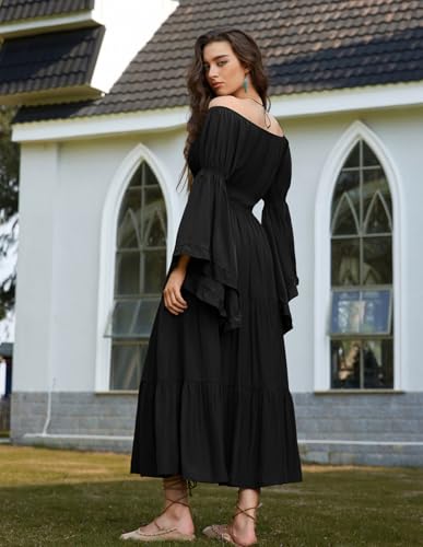 Scarlet Darkness Renaissance Dress Women Long Sleeve Off Shoulder Dresses