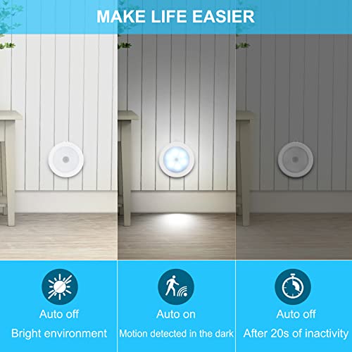Mlambert 4 Pack Motion Sensor LED Night LED Light for Stairs, Cabinet, Cool White