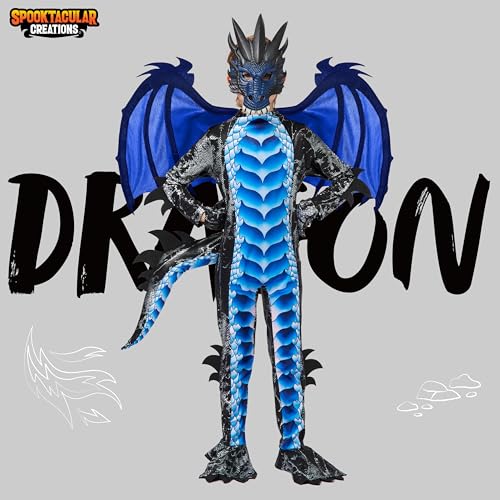 Spooktacular Creations Halloween Kid Dragon Costume, Boys Dragon Wings, Tail and Mask Set for Halloween Dress Up Secondary image