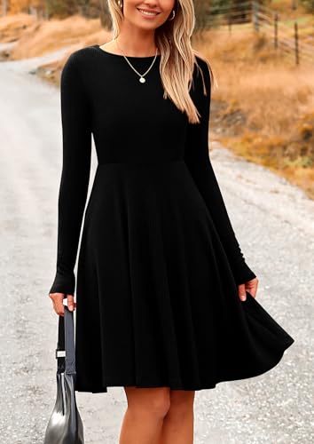 PRETTYGARDEN Women's Fall Casual Long Sleeve Short Dress