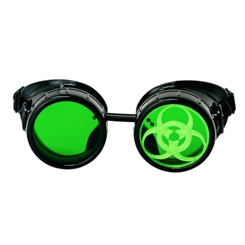 Green Lens Mad Scientist Steampunk Cosplay Goggles Main image