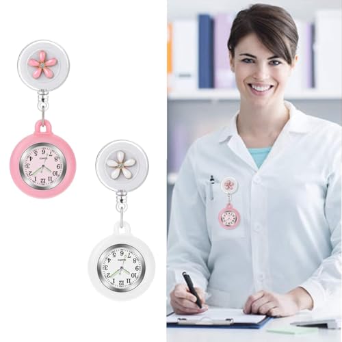 3X Retractable Clip-On Lapel Nurse Watch