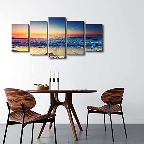 Ocean Seascape 5-Piece Modern Canvas Wall Art