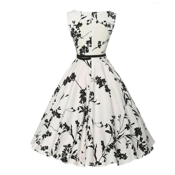 Summer Vestidos Dress Clothing Floral Robe Swing Casual Rockabilly Dresses