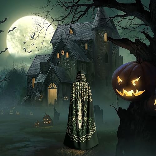 YETTA YANG Halloween Hooded Robe Cloak for Adult Men Women Christmas Hoodies Cape Cosplay Cosplay Costumes