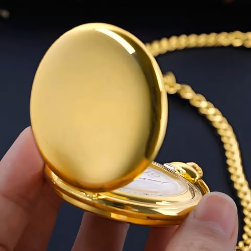 Smooth Vintage Pocket Watch with Chain