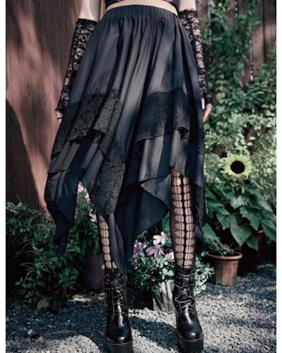 Renaissance Pirate Fairy Skirt for Women Layered Midi Skirts