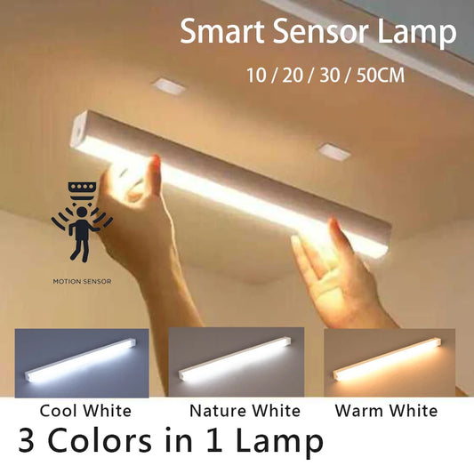 Wireless USB Rechargeable Motion Sensor LED bar LED Light Portable Cordless Magnetic Cabinet Lamp...