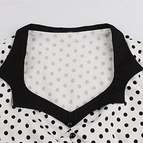Vintage 1950s Retro Rockabilly Swing Polka Dot Cocktail Dress with Belt