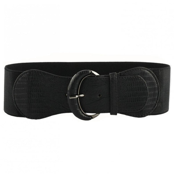 Pu Leather Elastic Wide Belt For Women Ladies Dress Stretch Thick