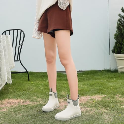 Women's Deck Boots, Waterproof Ankle Rain Boots With Anti-slip