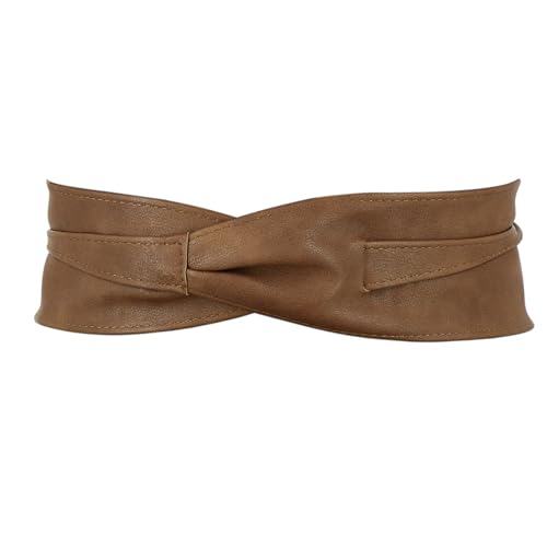Woman Leatherette Waisband Obi Belt, Mica