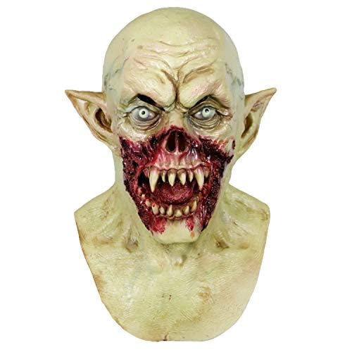 MOLEZU Vampire Mask Zombie Head Mask for Adult, Scary Horror Creepy Demon Monster Mask for Halloween Costume Party.