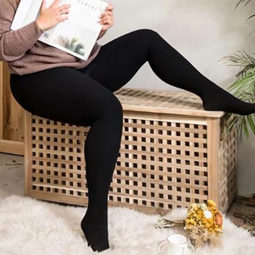 Plus Size 400D Fleece Lined Opaque Tights