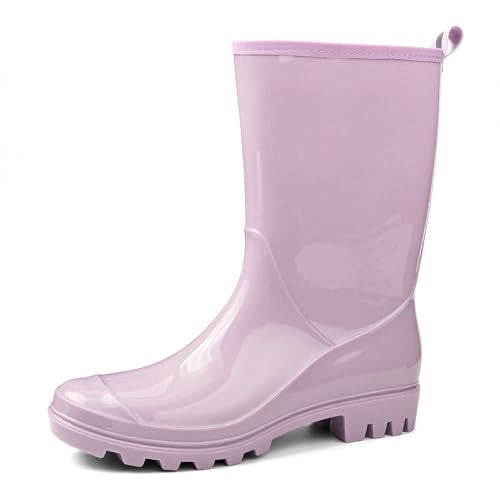 Women's Mid-calf Waterproof Rain Boots – Seamless Pvc With Anti-slip