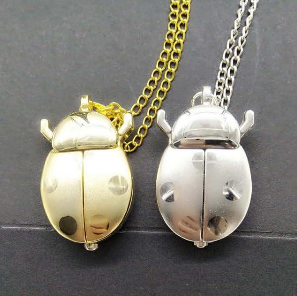New Absolute Fancy Ladybug Vintage Quartz Animal Pocket Necklace Watch