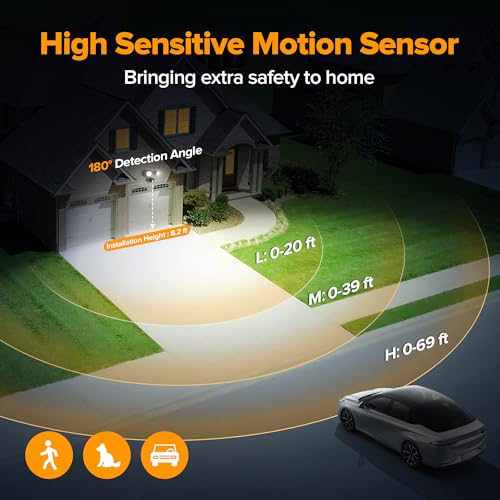 Ume LED Security LED Light for Outside, Garage, Yard (black)