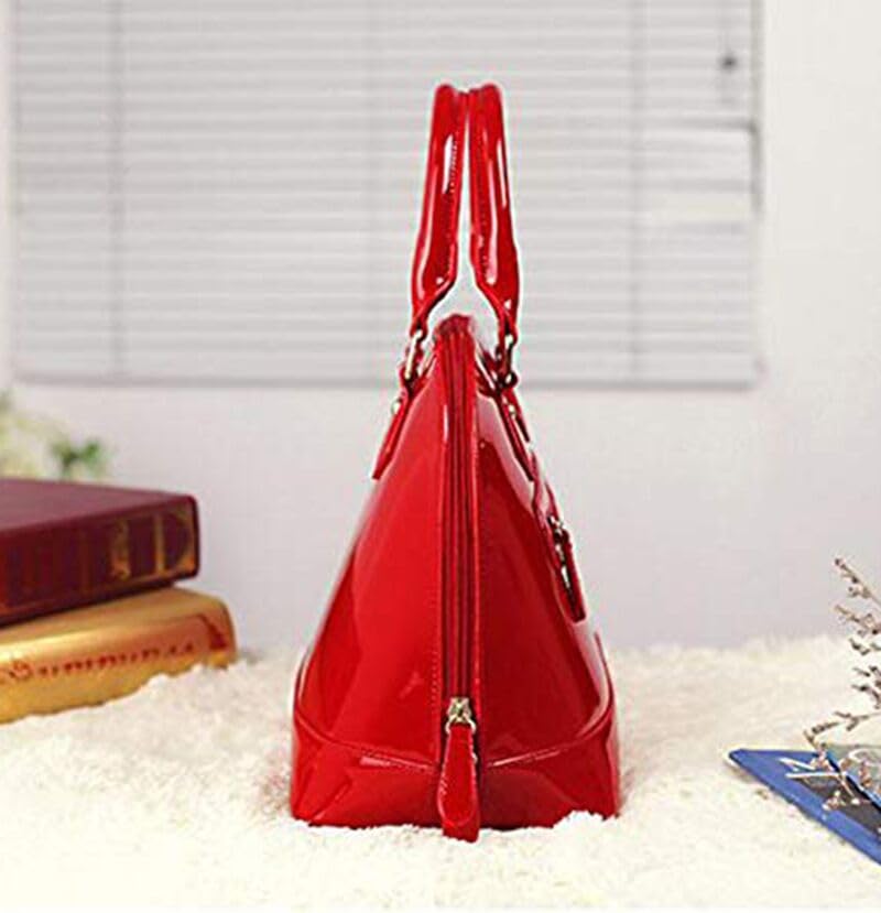 Patent Leather Dome Satchel Purse