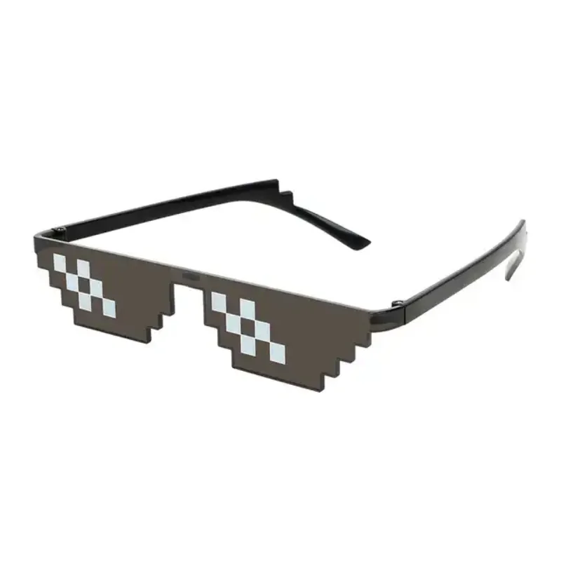 Pixelated Mosaic Party Sunglasses – Retro Novelty
