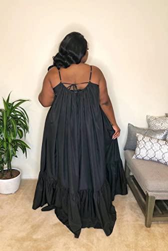 Women's Spaghetti Strap Oversized Loose Beach Long Maxi Swing Dress