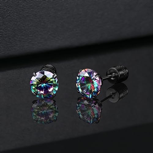 Subiceto 1 Pair Titanium Stud Earrings for Women Men Hypoallergenic