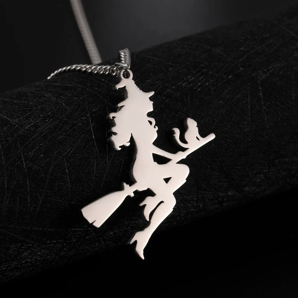 Mystical Cat Necklace - Witch Familiar Pendant