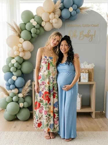 ABYOVRT Women Boho Floral Maxi Dress Backless Spaghetti Strap A-Line Flowy Summer Vacation Long Dress