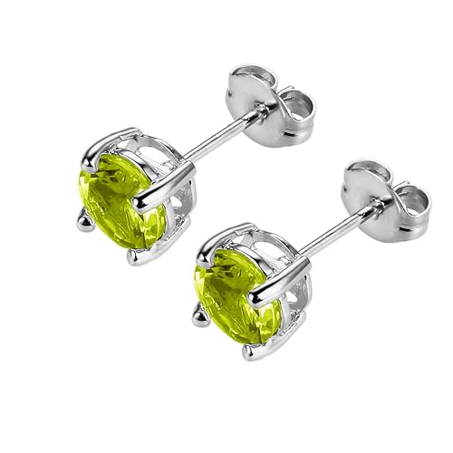 Amazon Essentials Sterling Silver Round Birthstone Stud Earrings Secondary image