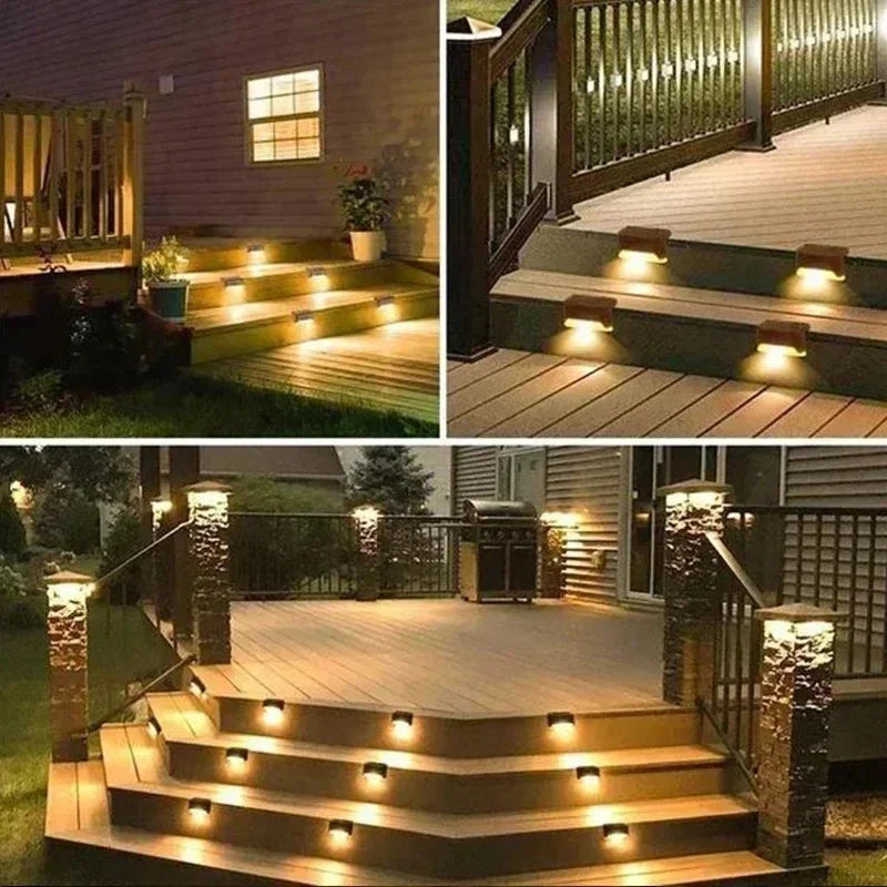 1/4/8/12/pcs Solar LED Light Waterproof Solar Step Lamp Patio Garden Decor