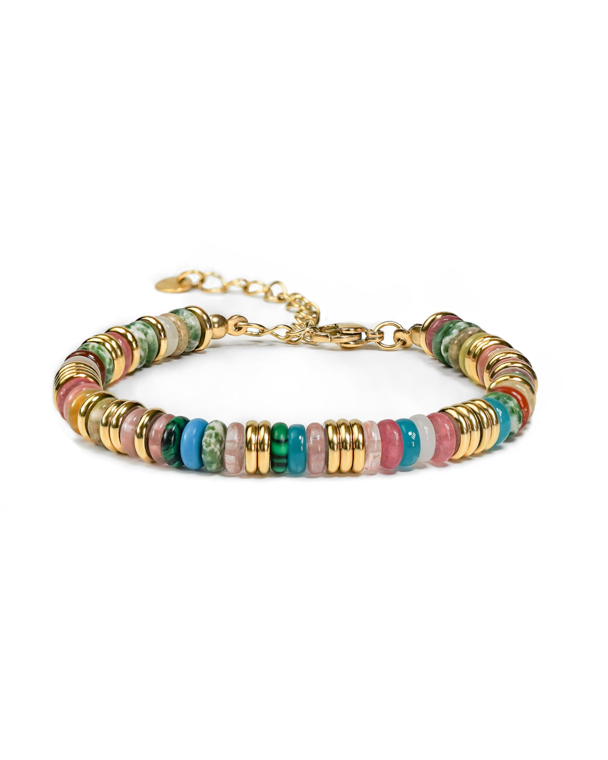 SNGIA Colorful 18K Gold Plated Bracelets for Women, Stack Bangle Beaded Stone Jewelry Accessories Set for Woman, Trendy Fashion Jewelry Gifts
