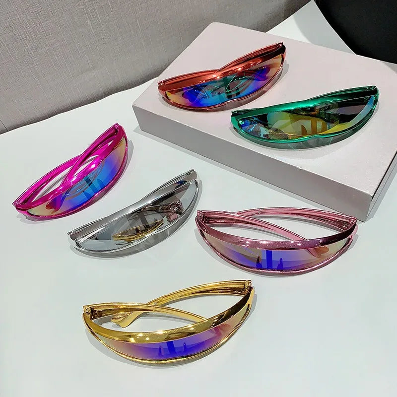 Electroplated One-Piece Futuristic Rave Goggles