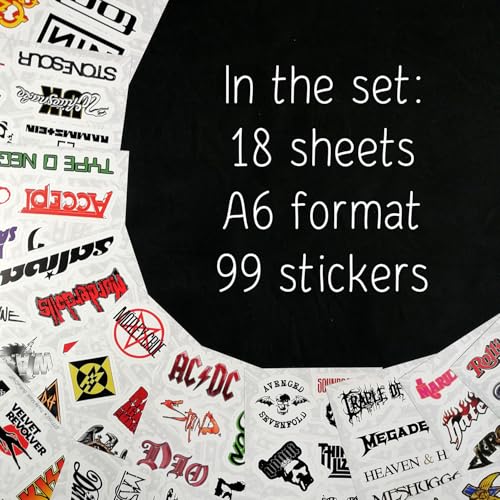 100Pcs Classic Rock Stickers — Rockabilly Guitar & Music Emblems