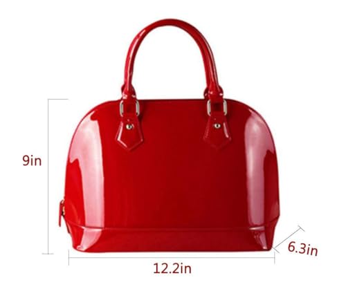 Patent Leather Dome Satchel Purse