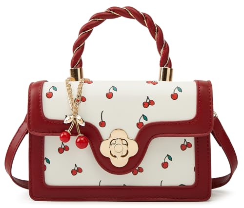 Cute Cherry Vegan Leather Shoulder Crossbody Bag