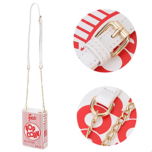 Popcorn Purse Novelty Fun Shaped Crossbody Bag for Women
