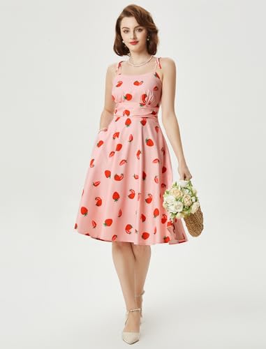 Summer Dress Spaghetti Strap Flowy Midi Beach Sundress Wedding Guest Cocktail Dress