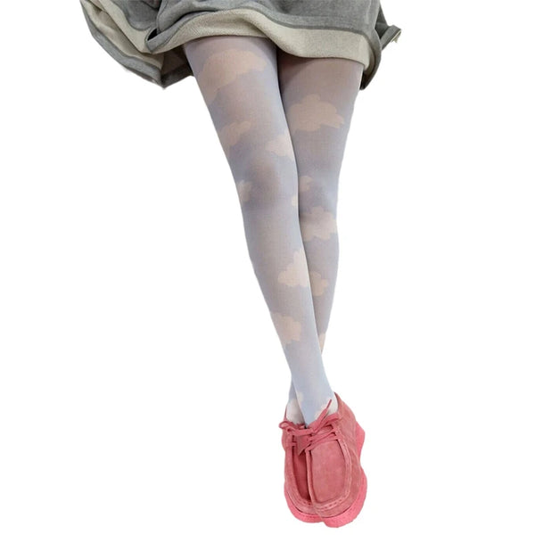 Y2K Tie Dye Hollow Out Mesh Patterned Tights