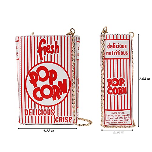 Popcorn Purse Novelty Fun Shaped Crossbody Bag for Women